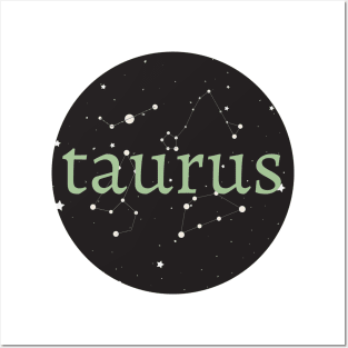 Taurus Zodiac Sign Star Circle Posters and Art